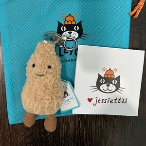 Jellycat Amuseables Peanut Bag Charm W/Dust Bag 100% Authentic NWT US SHIP FAST